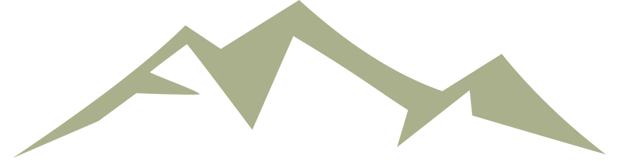 Light green mountain range graphic.