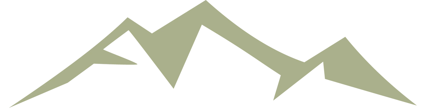 Mountains in muted green.